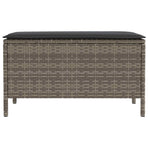 Garden Footstool Grey and Dark Grey 80 x 38 x 45 cm PE Rattan