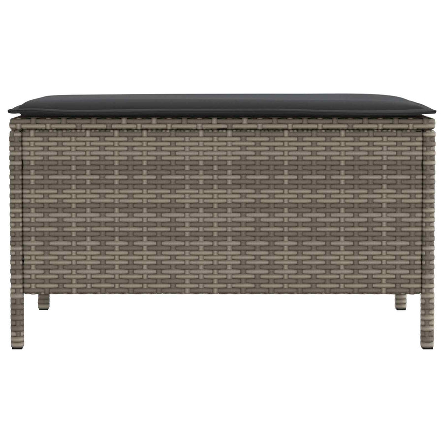 Garden Footstool Grey and Dark Grey 80 x 38 x 45 cm PE Rattan