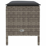 Garden Footstool Grey and Dark Grey 80 x 38 x 45 cm PE Rattan