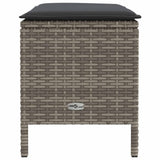 Garden Footstool Grey and Dark Grey 80 x 38 x 45 cm PE Rattan - 45-Degree Angle