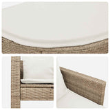 Garden Sofa 8 pcs Poly Rattan Beige and Cream White