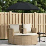 Garden Sofa 8 pcs Poly Rattan Beige and Cream White - Side View