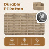 Garden Sofa 8 pcs Beige and Cream White Poly Rattan - Extra Image