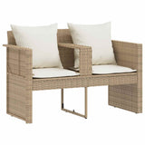 Garden Sofa 8 pcs Beige and Cream White Poly Rattan