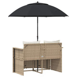 Garden Sofa 8 pcs Beige and Cream White Poly Rattan