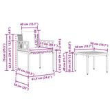 Outdoor Furniture Set 3 pcs Black and Cream White Poly Rattan - Extra Image