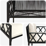 Outdoor Benches 2 -Seater 116 x 56 x 75 cm Poly Rattan