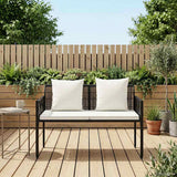 Outdoor Benches 2 -Seater 116 x 56 x 75 cm Poly Rattan - Side View