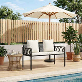 Outdoor Benches 2 -Seater 116 x 56 x 75 cm Poly Rattan