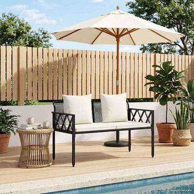 Outdoor Benches 2 -Seater 116 x 56 x 75 cm Poly Rattan