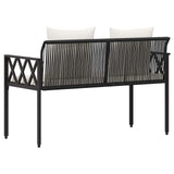 Outdoor Benches 2 -Seater 116 x 56 x 75 cm Poly Rattan - Close-Up Angle