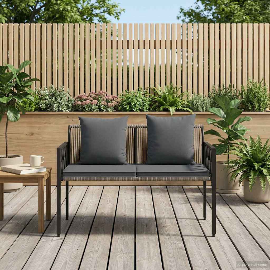 Outdoor Benches 2 -Seater 116 x 56 x 75 cm Poly Rattan