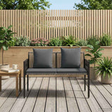 Outdoor Benches 2 -Seater 116 x 56 x 75 cm Poly Rattan - Side View