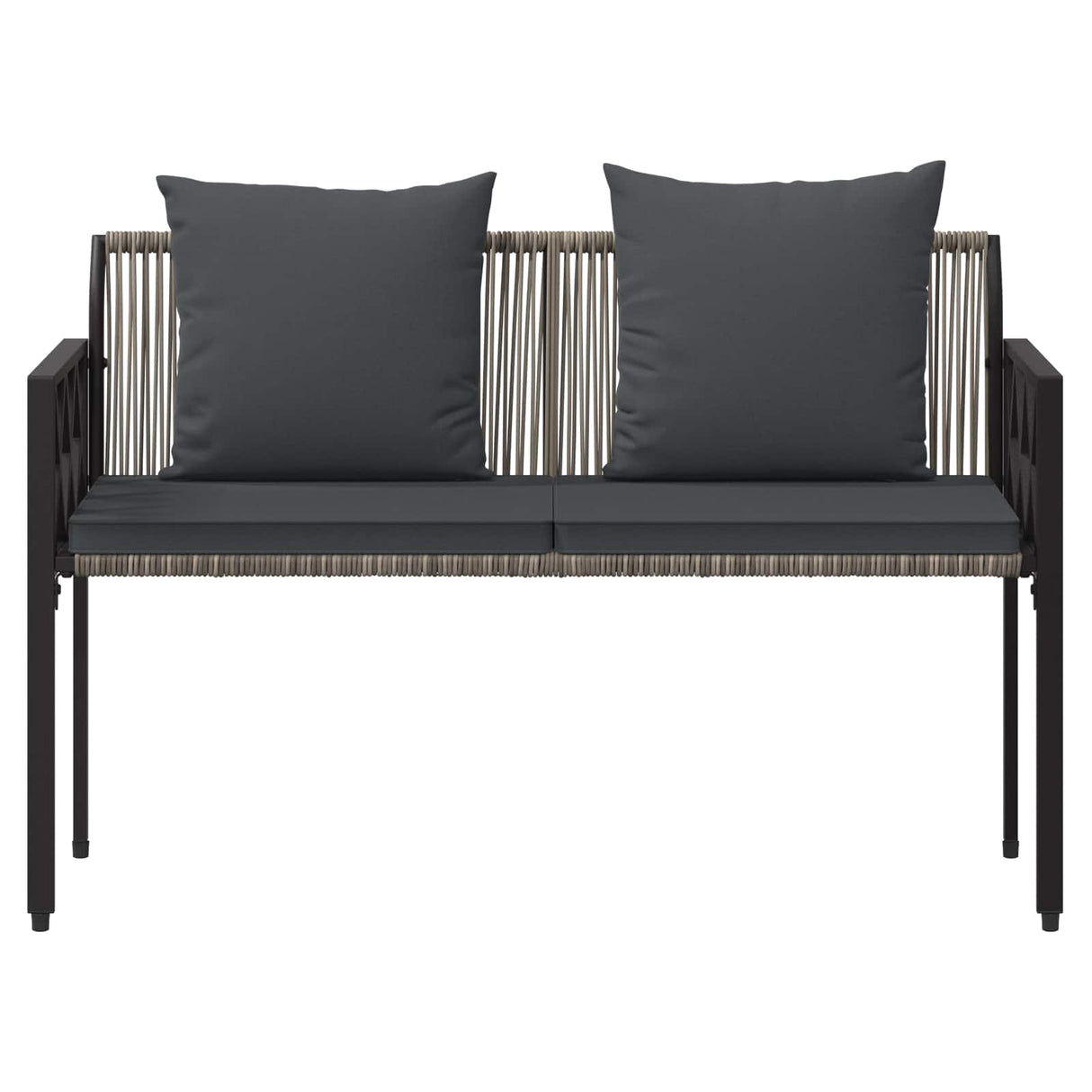 Outdoor Benches 2 -Seater 116 x 56 x 75 cm Poly Rattan