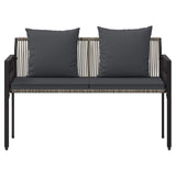 Outdoor Benches 2 -Seater 116 x 56 x 75 cm Poly Rattan