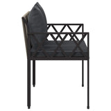 Outdoor Benches 2 -Seater 116 x 56 x 75 cm Poly Rattan