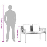 Outdoor Benches 2 -Seater 116 x 56 x 75 cm Poly Rattan - Extra Image