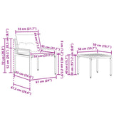 Outdoor Furniture Set 3 pcs Cream White Poly Rattan