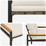 Outdoor Bench 2 -Seater 116 x 67.5 x 72 cm Poly Rattan - Low Angle