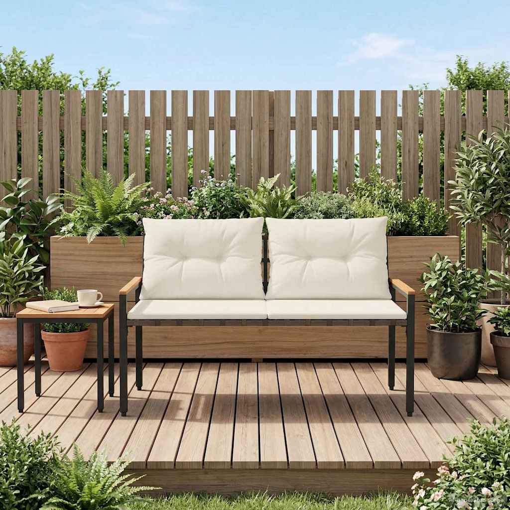 Outdoor Bench 2 -Seater 116 x 67.5 x 72 cm Poly Rattan