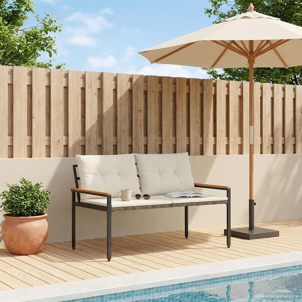 Outdoor Bench 2 -Seater 116 x 67.5 x 72 cm Poly Rattan