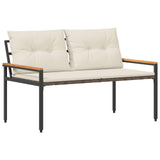 Outdoor Bench 2 -Seater 116 x 67.5 x 72 cm Poly Rattan - Front View