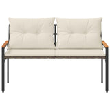 Outdoor Bench 2 -Seater 116 x 67.5 x 72 cm Poly Rattan