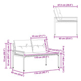 Outdoor Bench 2 -Seater 116 x 67.5 x 72 cm Poly Rattan