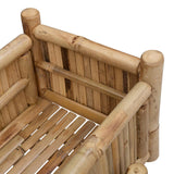 Garden Planter with Holder Natural 100 x 38 x 74 cm Bamboo - Rear View