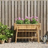 Garden Planter with Holder Natural 100 x 38 x 74 cm Bamboo - Side View