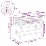 Garden Planter with Holder Natural 100 x 38 x 74 cm Bamboo - Low Angle
