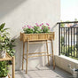 Garden Planter With Holder Natural 100 x 38 x 114 cm Bamboo