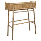 Garden Planter with Holder Natural 100 x 38 x 114 cm Bamboo - Front View
