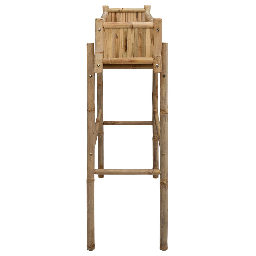 Garden Planter With Holder Natural 100 x 38 x 114 cm Bamboo