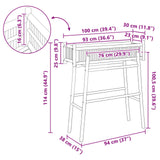 Garden Planter with Holder Natural 100 x 38 x 114 cm Bamboo
