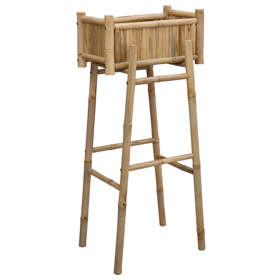 Garden Planter With Holder Natural 50 x 38 x 114 cm Bamboo