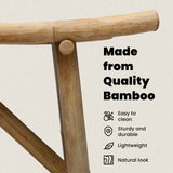 Garden Bench Natural 110 x 45 x 50 cm Bamboo - Low Angle