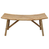 Garden Bench Natural 110 x 45 x 50 cm Bamboo - Top-Down View