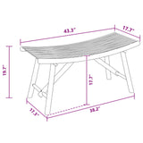 Garden Bench Natural 110 x 45 x 50 cm Bamboo - Close-Up Angle