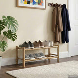 Shoe Rack with Shelf Natural 68 x 28 x 30 cm Bamboo - Side View
