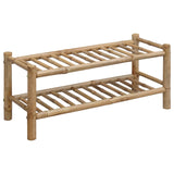 Shoe Rack with Shelf Natural 68 x 28 x 30 cm Bamboo - Front View