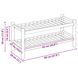 Shoe Rack with Shelf Natural 68 x 28 x 30 cm Bamboo