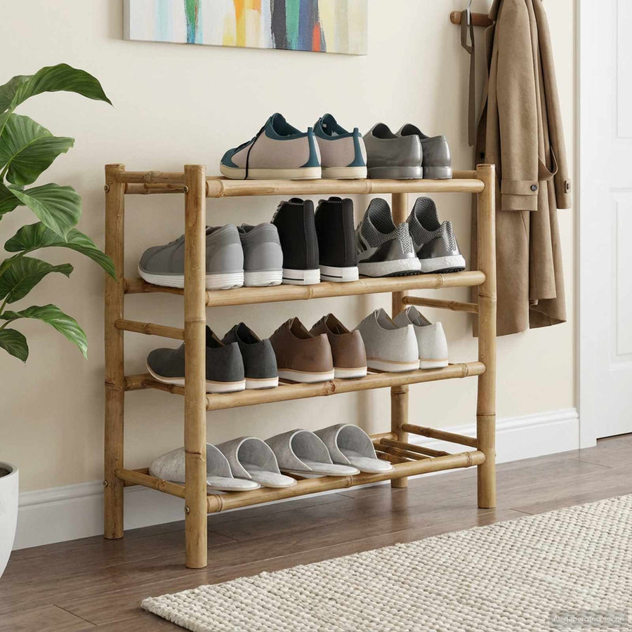 Shoe Rack 68 x 28 x 63 cm Bamboo Natural