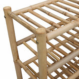 Shoe Rack with Shelf Natural 68 x 28 x 96 cm Bamboo - Rear View