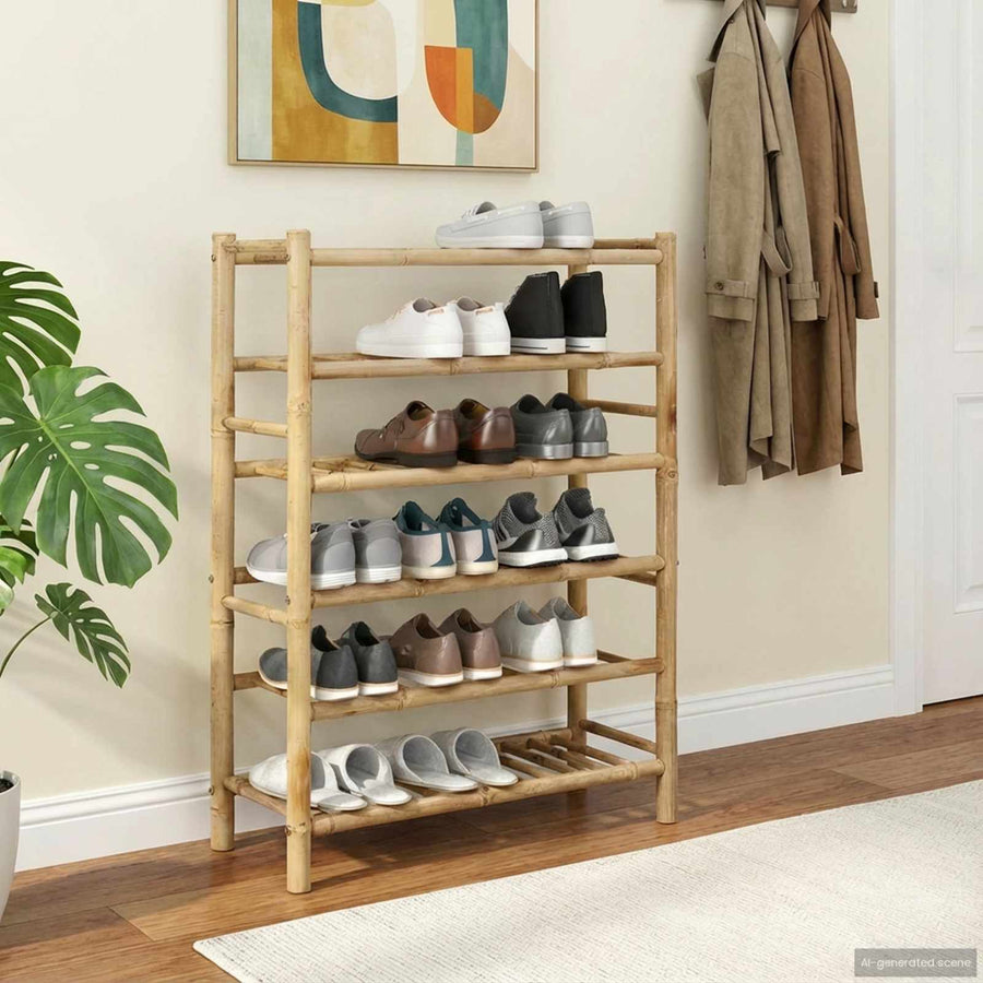 Shoe Rack 68 x 28 x 96 cm Bamboo Natural
