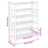 Shoe Rack with Shelf Natural 68 x 28 x 96 cm Bamboo - Low Angle