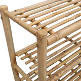 Shoe Rack with Shelf Natural 88 x 27 x 80 cm Bamboo - Close-Up Angle
