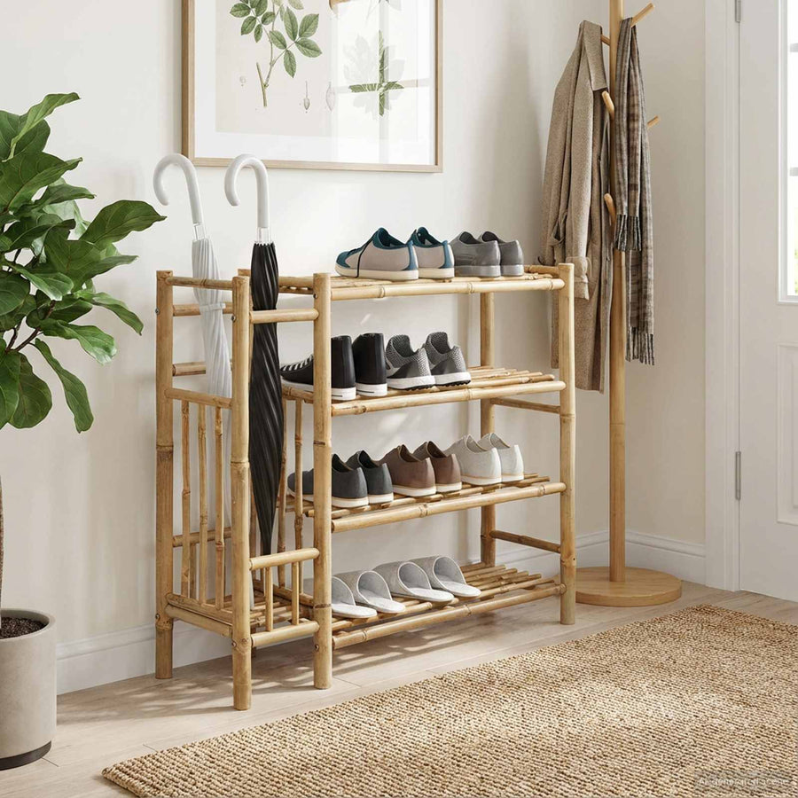 Shoe Rack 88 x 27 x 80 cm Bamboo Natural