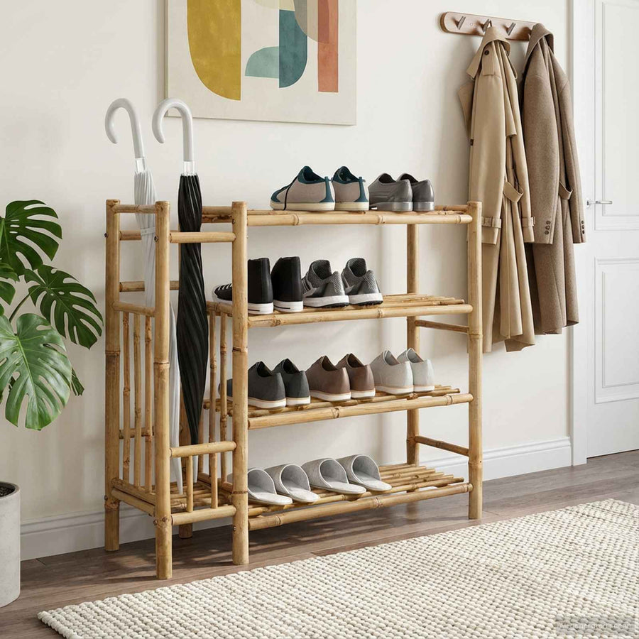 Shoe Rack 88 x 27 x 80 cm Bamboo Natural