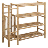 Shoe Rack with Shelf Natural 88 x 27 x 80 cm Bamboo - Front View